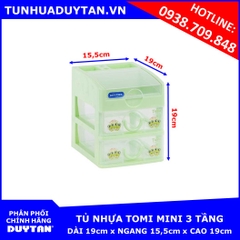 Tủ nhựa Duy Tân TOMI MINI 3 tầng (Lá) Tủ nhựa Duy Tân TOMI MINI 3 tầng (Lá)