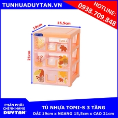 Tủ nhựa Duy Tân TOMI-S 3 tầng (CAM)