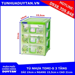 Tủ nhựa Duy Tân TOMI-S 3 tầng (LÁ)