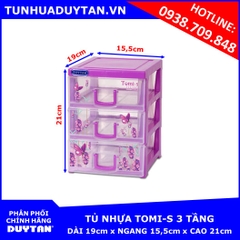 Tủ nhựa Duy Tân TOMI-S 3 tầng (TÍM)