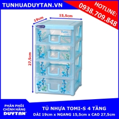 Tủ nhựa Duy Tân TOMI-S 4 tầng (DƯƠNG)