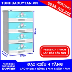 Tủ nhựa Duy Tân Đại Kiểu 4 tầng (Dương) Tủ nhựa Duy Tân Đại Kiểu 4 tầng (Dương)