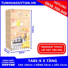 Tủ nhựa Duy Tân TABI S 5  tầng (Cam) Tủ nhựa Duy Tân TABI S 5  tầng (Cam)