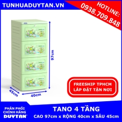 Tủ nhựa Duy Tân TANO 4 tầng (Lá)