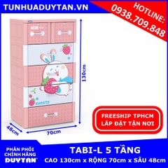 Tủ nhựa Duy Tân TABI-L 5 tầng (Hồng Thỏ Dâu)