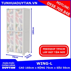 Tủ nhựa Duy Tân WING L 1 buồng treo dành cho người lớn (màu Trắng) tặng kèm 10 móc nhựa Duy Tân