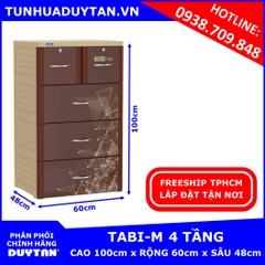 Tủ nhựa Duy Tân TABI-M 4 tầng ( Nâu Chòm Sao )