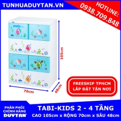 Tủ nhựa Duy Tân TABI KIDS 2 - 4 tầng Dương