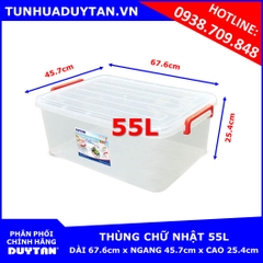 Thùng chữ nhật Duy Tân 55L ( Trong suốt )