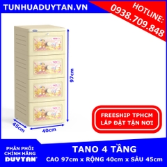 Tủ nhựa Duy Tân TANO 4 tầng (Kem)