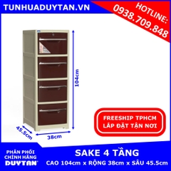 Tủ nhựa Duy Tân SAKE 4 tầng (Nâu) Tủ nhựa Duy Tân SAKE 4 tầng (Nâu)