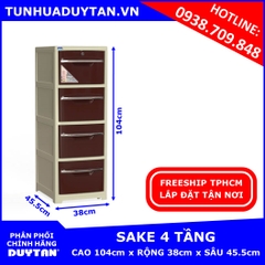 Tủ nhựa Duy Tân SAKE 4 tầng (Nâu)