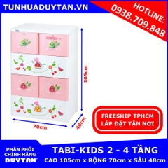 Tủ nhựa Duy Tân TABI KIDS 2 - 4 tầng Hồng Tủ nhựa Duy Tân TABI KIDS 2 - 4 tầng Hồng