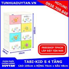 Tủ nhựa Duy Tân TABI KIDS 4 tầng 8 ngăn Đa Sắc Tủ nhựa Duy Tân TABI KIDS 4 tầng 8 ngăn Đa Sắc