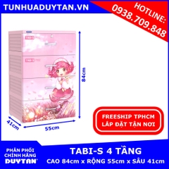 Tủ nhựa Duy Tân TABI S 4 tầng (Hồng) Tủ nhựa Duy Tân TABI S 4 tầng (Hồng)
