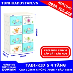 Tủ nhựa Duy Tân TABI KIDS 4 tầng 8 ngăn Dương Tủ nhựa Duy Tân TABI KIDS 4 tầng 8 ngăn Dương