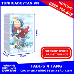 Tủ nhựa Duy Tân TABI S 4 tầng (Dương) Tủ nhựa Duy Tân TABI S 4 tầng (Dương)