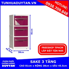 Tủ nhựa Duy Tân SAKE 3 tầng (Tím)