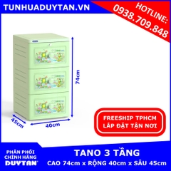 Tủ nhựa Duy Tân TANO 3 tầng (Lá)