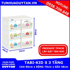 Tủ nhựa Duy Tân TABI KIDS 3 tầng 6 ngăn Trắng