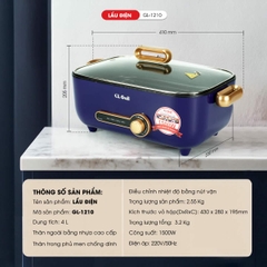 Lẩu điện 1210 - 4 Lít - Bảo hành 1 năm