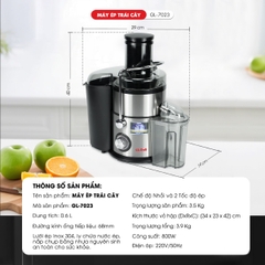 Máy ép trái cây 7023 - Công suất 800W -  Bảo hành 1 năm