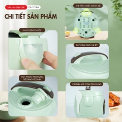 Nồi cơm điện 1718M - 1.8 Lít - Bảo hành 2 năm