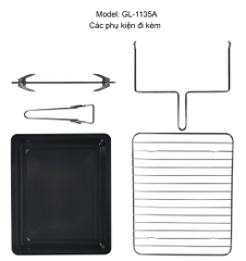 Lò nướng thùng 1135A - 35 Lít - Bảo hành 1 năm