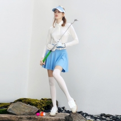 Vớ chân chống nắng 2 tông màu cho Golf- Baily White Golf Stocking UV Protection 30/80D (Màu trắng)