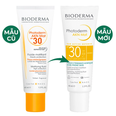 Kem chống nắng ngăn ngừa mụn cho da dầu, hỗn hợp Bioderma Photoderm AKN MAT SPF30 40ml