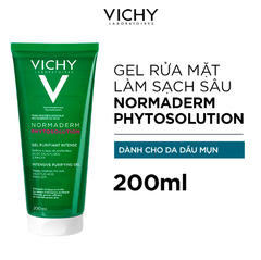 Gel rửa mặt sạch sâu Vichy Normaderm Phytosolution Intensive Purifying Gel 200ml