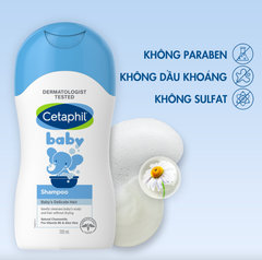 Dầu gội cho bé không cay mắt, bảo vệ da đầu nhạy cảm Cetaphil Baby Shampoo 200ml