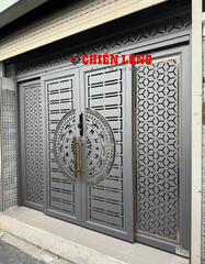 Mẫu cổng sắt 4 cánh CNC trượt quay, Thiết kế hiện đại phù hợp xu hướng