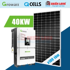 Báo giá 100 tấm pin Qcells 400Wp | 1 Inverter  Growatt 40000TL3-NSE hệ hòa lưới 40Kw Áp mái