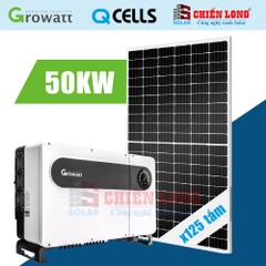 Báo giá 125 tấm pin Qcells 400Wp | 1 Inverter Growatt MAC 50KTL3-X LV hệ hòa lưới 50Kw Áp mái