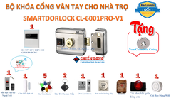 Bộ Khóa Cổng Vân Tay Chống Trộm cho nhà trọ Smartdorlock CL-6001PRO-V1