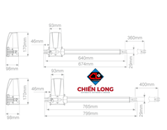 Motor cánh tay đòn cổng tự động Powertech PW150