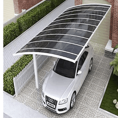 Mái che nhà xe ô tô hợp kim nhôm hình chữ L, Tấm cường lực Polycarbonate chống UV