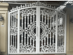 Mẫu cửa cổng sắt CNC 2 cánh đẹp thiết kế hiện đại - Dạng Vòm