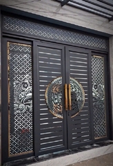 Mẫu cổng sắt 4 cánh CNC trượt quay, Thiết kế hiện đại phù hợp xu hướng