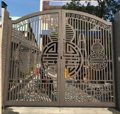 Mẫu cửa cổng sắt CNC 2 cánh đẹp Vòm Cong thiết kế hoa văn hiện đại - CNC-0039