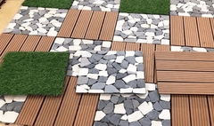 Tấm vỉ nhựa giả gỗ lót sàn, hồ bơi, sân vườn, ban công, nhựa ngoài trời Koswood - VI300X300-3D
