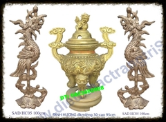 Lư Hương xi măng ĐK miệng 30cm - Lò hóa vàng bê tông, đốt vàng mã