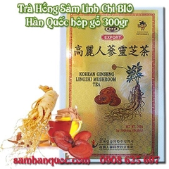 Trà Nhân Sâm Linh Chi Hàn Quốc Bio 300gr hộp gỗ