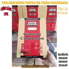 Trà Hòa Tan Đông Trùng Hạ Thảo Nhân Sâm Goldkaoli 100gói x 3gr