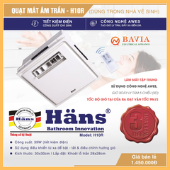 Quạt mát âm trần công tắc Häns – H10R