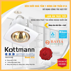 Đèn sưởi 1 bóng âm trần – K1A Đèn sưởi 1 bóng âm trần – K1A