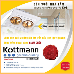 Đèn sưởi 2 bóng âm trần Kottmann – K9S Đèn sưởi 2 bóng âm trần Kottmann – K9S