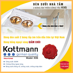 Đèn sưởi 2 bóng âm trần Kottmann – K9S