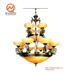 Đèn chùm đồng chao đá BAVIA QN-HT934 Đèn chùm đồng chao đá BAVIA QN-HT934